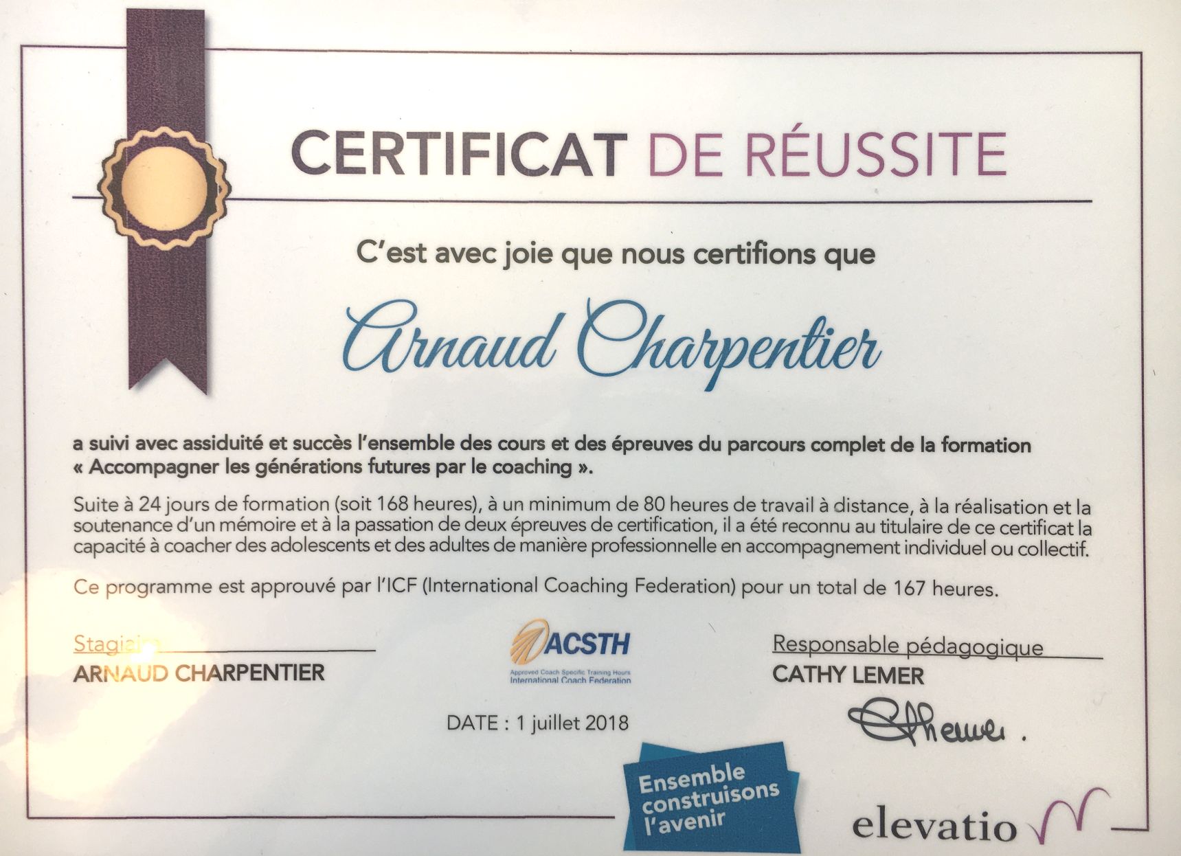 Certification Coach Professionnel