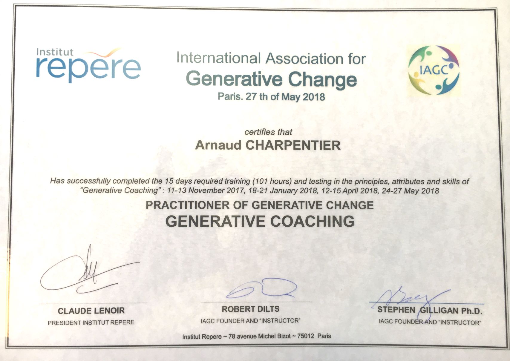 Certification Coaching Génératif